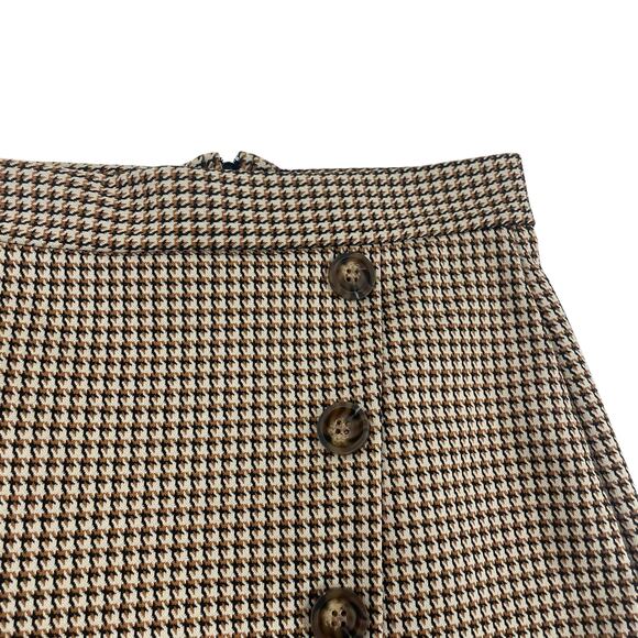 Altar’d State Wrap Front Houndstooth Tan Black Shorts Womens Small - Picture 3 of 6